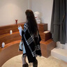 viney圍巾女披肩斗篷外搭圍脖空調房毛毯披風(fēng)2025新款生日送女朋友禮物 黑白格子-高端禮盒裝 曬單實(shí)拍圖