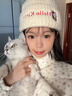 格宛瑪帽子女秋冬季新款針織毛線(xiàn)帽女保暖冷帽護耳帽可愛(ài)月子帽生日禮物 貓咪刺繡針織帽【米白色】 均碼【56-58cm】 曬單實(shí)拍圖