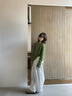 蘇雨薇早秋巨好看流行韓系穿搭松弛感綠色寬松針織上衣慵懶風(fēng)高級感毛衣 綠色【關(guān)注店鋪-送運費險】 S （80-95斤） 曬單實(shí)拍圖