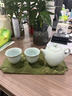 青澹墨雅天青汝窯 茶壺套組冰裂釉功夫泡茶壺景德鎮手工陶瓷禮盒裝 美人肩茶組 曬單實(shí)拍圖
