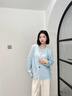 妃奧絨奶藍色溫柔風(fēng)軟糯高級感針織開(kāi)衫女2025秋冬季新款百搭小個(gè)子毛衣 奶藍色【優(yōu)質(zhì)版】 M 【建議90/105斤】 曬單實(shí)拍圖