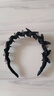 小香風(fēng)氣質(zhì)發(fā)箍水晶珍珠高顱頂帶齒防滑洗臉頭箍日常外戴壓發(fā)頭飾 1 黑色【人工縫制款】 曬單實(shí)拍圖