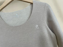 夢(mèng)特嬌羊絨蠶絲無(wú)痕保暖內衣女套裝德絨發(fā)熱秋衣秋褲加絨線(xiàn)衣線(xiàn)褲冬季 圓領(lǐng)-淺膚杏 L 【適合100-120斤】 曬單實(shí)拍圖