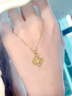 中國黃金（CHINA GOLD）碎碎冰四葉草黃金項鏈女足金櫻花吊墜生日禮物送女友老婆 足金四葉草吊墜【贈S925鏈】 曬單實(shí)拍圖