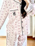 維多利亞的秘密（Victoria's Secret）楊冪田曦薇同款 宅度假天絲綿柔長(cháng)袖長(cháng)褲睡衣套裝家居服不易皺 曬單實(shí)拍圖