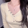 COISEE.YL莫桑石999純銀項鏈女2025新款鎖骨鏈高級感七夕送女友禮物 一克拉莫桑石+白金色 曬單實拍圖