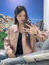 萬(wàn)欣兒粉色短款皮衣外套女春秋2026新款甜酷風(fēng)炸街顯瘦小個(gè)子時(shí)尚夾克 粉色 L 建議115-128斤 曬單實(shí)拍圖
