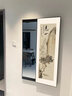 城篇新中式玄關(guān)裝飾畫(huà)全身鏡穿衣鏡隱藏式山水畫(huà)壁畫(huà)臥室推拉隱藏式鏡 T133677 40*120 PS環(huán)?？?質(zhì)感油畫(huà)布+左推拉 典雅黑框 曬單實(shí)拍圖