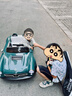 康帥愛(ài)貝美兒童電動(dòng)車(chē)四輪可坐人遙控駕駛1-3-6歲5玩具汽車(chē)小孩寶寶駕駛童車(chē) 頂配烤漆綠：皮座+遙控+后備箱 早教音樂(lè ) 手機藍牙 曬單實(shí)拍圖