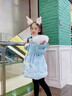 G.DUCKKIDS冰雪奇緣愛(ài)沙女.童羽絨服連帽2025冬裝新款白鴨絨兒.童中長(cháng)款外套 藍色 140 曬單實(shí)拍圖