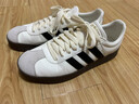 adidas「T頭鞋」VL COURT復古休閑板鞋德訓鞋男女阿迪達斯輕運動(dòng) 漢玉白/黑色/樹(shù)脂黃   39 曬單實(shí)拍圖
