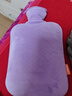 三樸samply熱水袋注水大號加厚防爆被窩腳手暖水袋暖肚子女灌水 斜格香芋紫2L+送隨機布套 曬單實(shí)拍圖