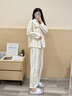 貓人純棉女士睡衣2025新款100全棉春秋季長(cháng)袖長(cháng)褲甜美寬松家居服套裝 黃條紋小狗 【100純棉柔軟舒適】 L 【158-165CM/100-120斤】 曬單實(shí)拍圖