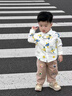 迪士尼（Disney）寶寶春秋裝套裝2025新款1-3歲4帥氣男童春秋季三件套炸街嬰兒童衣 卡其色 XY24058 薄款 80 高75cm內 1歲內【80碼】 曬單實(shí)拍圖