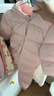 英氏（YEEHOO）兒童羽絨服秋冬納米抗菌輕薄款嬰兒羽絨服連體衣超韌絨 淺粉抱抱 90 cm-充絨量51g-建議1-2歲 曬單實(shí)拍圖