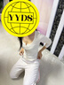 UR2025冬季新款女裝簡約松弛感亨利領(lǐng)短款修身T恤UYB450013 米黃 M 曬單實(shí)拍圖