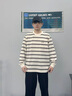 gxg.jeans男裝* 多色撞色條紋時(shí)尚寬松圓領(lǐng)長(cháng)袖T恤男 25年秋新品 黑白條 預售30天內發(fā) M (170) 曬單實(shí)拍圖