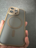 ROCK適用蘋(píng)果16Pro手機殼iPhone16Pro保護套磁吸Magsafe防摔鏡頭全包精孔硅膠簡(jiǎn)約不粘指紋男女鈦金色 曬單實(shí)拍圖