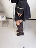 5+褲管靴長(cháng)靴女2025秋冬季新款堆堆靴長(cháng)筒靴西部牛仔靴騎士靴女靴子 黑色-單里 37 曬單實(shí)拍圖