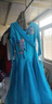 花九卿摩登舞連衣裙比賽演出服摩登舞抓褶裙新款國標舞蹈繡花表演出連衣 湖藍色 M 曬單實(shí)拍圖