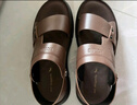 紅蜻蜓沙灘鞋男夏季中老年男士軟底牛皮兩穿皮涼鞋男鞋WTT25033棕色40 曬單實(shí)拍圖
