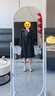 自巧小個子卡其色英倫雙排扣風(fēng)衣外套女2024春秋新款中長款大衣 謐黑色 XS (2碼) 曬單實拍圖