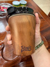 Bincoo復古咖啡杯陶瓷內膽涂層保溫杯木紋隨行杯子便攜不銹鋼水杯 曬單實(shí)拍圖