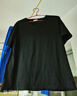 正肩v領(lǐng)短袖t恤女純棉寬松2025年新款夏裝韓版百搭大碼上衣ins潮 黑色 4XL 【建議145-160斤】 曬單實(shí)拍圖