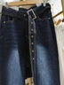 允橘褲子微喇牛仔褲女2025年最新款秋季喇叭褲修身緊身深藍色低腰顯瘦 藍灰色微喇牛仔褲【含腰帶】 M 【建議94-105斤】 曬單實拍圖