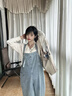 愛(ài)莉安娜孕婦裝2025秋季新款休閑外出針織打底上衣+韓版牛仔背帶 背帶褲 L 曬單實(shí)拍圖