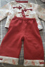 GOKU女童周歲禮服嬰幼兒百日宴滿(mǎn)月國風(fēng)中式唐裝套裝寶寶生日喜慶年服 紅色 上衣+褲子+挎包 常規 100 曬單實(shí)拍圖