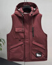 宸軒潮牌大碼男裝馬甲加肥加大胖子寬松休閑肥佬連帽工裝保暖背心坎肩 紅色 7XL （250-280斤） 曬單實(shí)拍圖