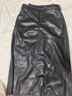 自巧小個(gè)子黑色pu皮裙半身裙女2024新款秋冬氣質(zhì)高腰中長(cháng)直筒裙 謐黑色 M （4碼） 曬單實(shí)拍圖