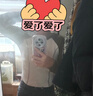 森馬（Semir）長(cháng)袖T恤女短款緊身撞色插肩袖明線(xiàn)顯瘦冬季印花圓領(lǐng)上衣復古 白綠色調00314 M 曬單實(shí)拍圖