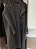 初語(yǔ)連帽綿羊毛雙面呢外套女2024秋冬新款新中式盤(pán)扣氣質(zhì)長(cháng)款大衣 深灰色 S 曬單實(shí)拍圖