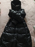 波司登（BOSIDENG）【反季】泡芙羽絨服鵝絨女長(cháng)款連帽加厚新國標90絨商場(chǎng)同款外套 幻夜黑-自然光8633【長(cháng)度過(guò)膝】 S 160/84A 曬單實(shí)拍圖