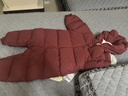 童泰（TONGTAI）嬰兒羽絨連體衣冬季寶寶哈衣羽絨服男童女童連帽抱衣紅色80cm 曬單實拍圖