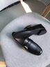 SUSTYLE國際高端品牌女裝2025冬季新款小皮鞋女英倫風(fēng)真皮平底軟皮軟底 黑色 34 曬單實(shí)拍圖