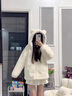 RUIQIUER仿羊羔毛外套女冬季新款女裝可愛(ài)小熊耳朵毛毛絨保暖寬松棉衣服 白色 S 建議80-100斤 曬單實(shí)拍圖