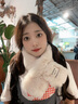 啄木鳥(niǎo)柔軟毛毛圍巾韓版貼標日系秋冬ins毛絨少女圍脖仿獺兔毛加厚交叉 【SEASCN毛毛】-粉色 曬單實(shí)拍圖