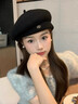 啄木鳥(niǎo)貝雷帽女秋冬顯臉小韓系復古氣質(zhì)八角帽高級感小香風(fēng)畫(huà)家帽子 博雅黑 曬單實(shí)拍圖