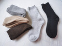 北極絨5雙裝羊毛襪子男士冬季加絨加厚羊絨保暖中長(cháng)筒毛圈雪地棉襪 曬單實(shí)拍圖