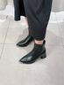 ZHR短靴女秋冬粗高跟金屬尖頭時(shí)尚顯瘦瘦靴氣質(zhì)加絨女靴MQ01A黑色37 曬單實(shí)拍圖