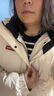 鴨鴨（YAYA）時(shí)空道宇系列三防羽絨服情侶男女短款冬季新款泡芙加厚面包服外套 月光白色 L (建議130-150斤) 曬單實(shí)拍圖