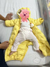 巴拉巴拉童裝嬰兒連體衣輕薄羽絨服寶寶衣服2025冬裝抱衣爬服男童女童萌趣 黃色雪人-白鴨絨 80 cm-充絨量41g 曬單實(shí)拍圖