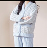 紅豆居家法蘭絨睡衣女冬季撞色提花加厚女士家居服 泡泡藍 165/88A  曬單實(shí)拍圖