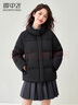 雪中飛羽絨服女短款2025秋冬季新款加厚保暖立領(lǐng)小個(gè)子面包服外套 黑色 M (160) 曬單實(shí)拍圖