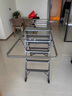 多功能梯子晾衣架家用折疊室內晾曬被子兩用樓梯加厚鋁合金人字梯 七步玫瑰金【多檔調節+可曬大被 曬單實(shí)拍圖