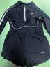 李寧（LI-NING）泡溫泉游泳衣女士長(cháng)袖防曬專(zhuān)業(yè)泳衣分體沙灘潛水沖浪服0022黑XL 曬單實(shí)拍圖