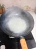 章丘鐵鍋正宗手工鍛打鐵鍋無(wú)涂層物理不粘鍋炒鍋老式家用炒菜鍋廚具輕音 標準版古法烤藍（已干燒） 32cm 曬單實(shí)拍圖